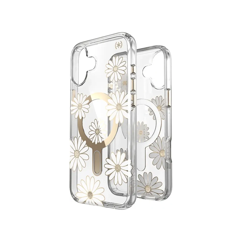Etui Speck Presidio Lux ClickLock & MagSafe Apple iPhone 16 Plus (Sunshine Daisies / Clear / Gold) - iPhone 16 Plus - Speck
