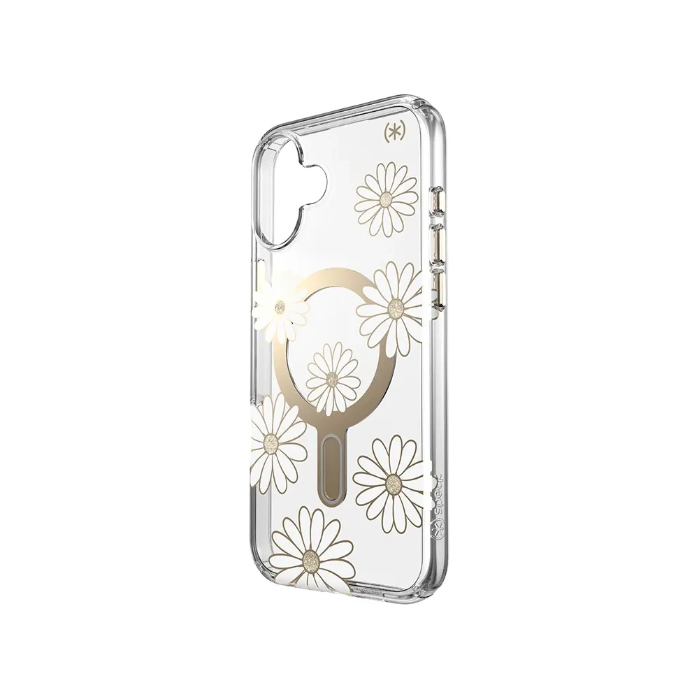 Etui Speck Presidio Lux ClickLock & MagSafe Apple iPhone 16 Plus (Sunshine Daisies / Clear / Gold) - iPhone 16 Plus - Speck