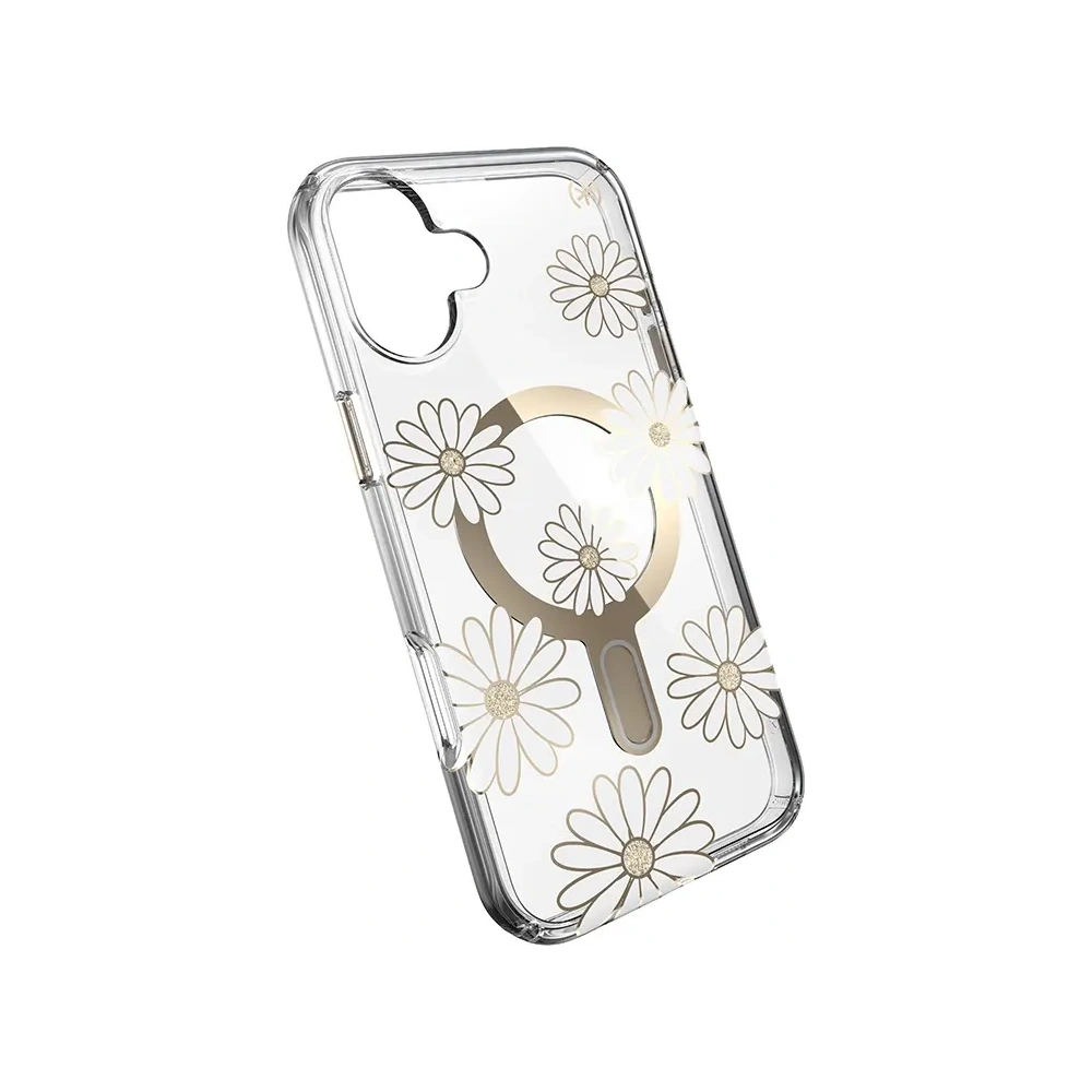 Etui Speck Presidio Lux ClickLock & MagSafe Apple iPhone 16 Plus (Sunshine Daisies / Clear / Gold) - iPhone 16 Plus - Speck