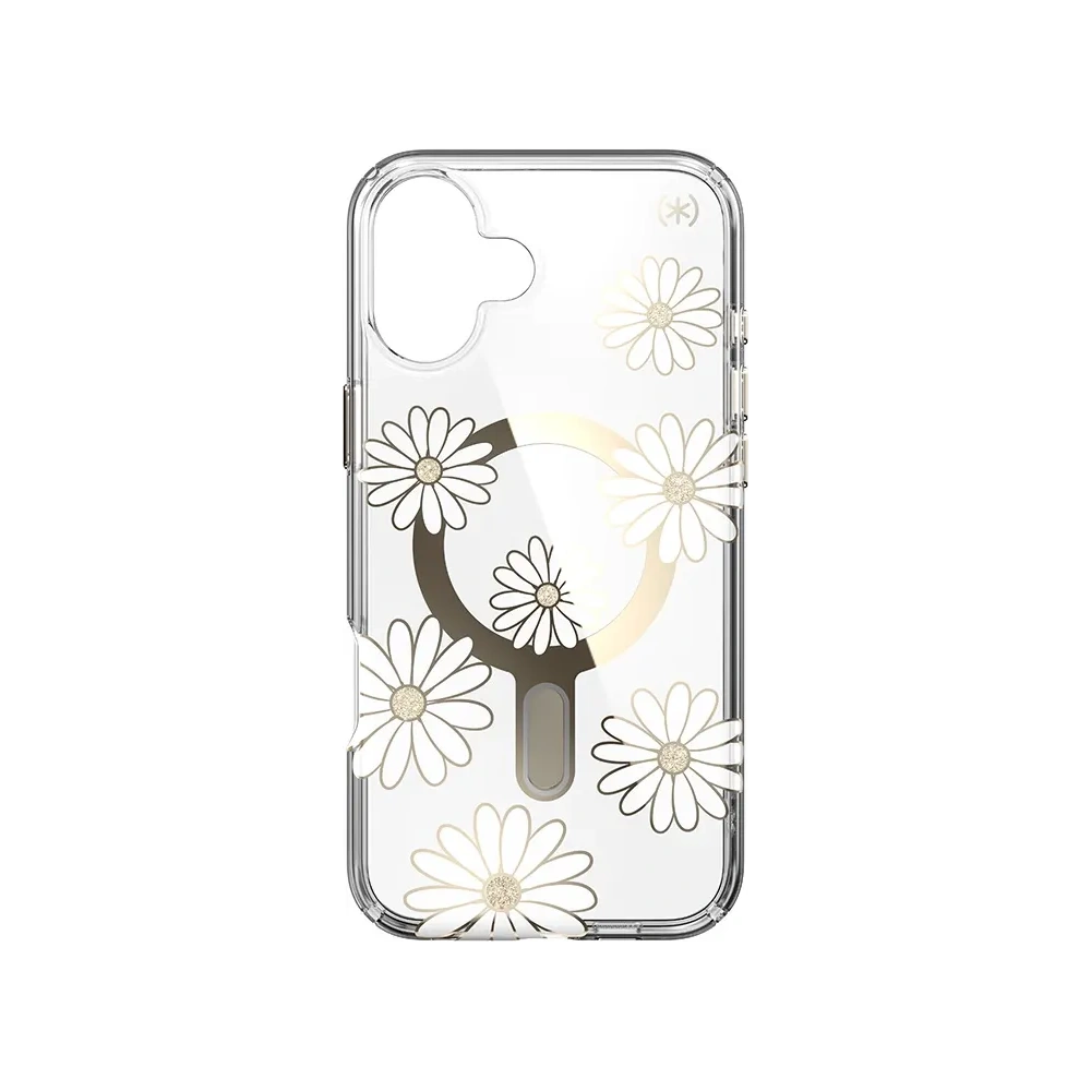 Etui Speck Presidio Lux ClickLock & MagSafe Apple iPhone 16 Plus (Sunshine Daisies / Clear / Gold) - iPhone 16 Plus - Speck