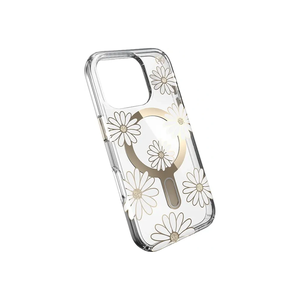 Etui Speck Presidio Lux ClickLock & MagSafe Apple iPhone 16 Pro (Sunshine Daisies / Clear / Gold) - iPhone 16 Pro - Speck