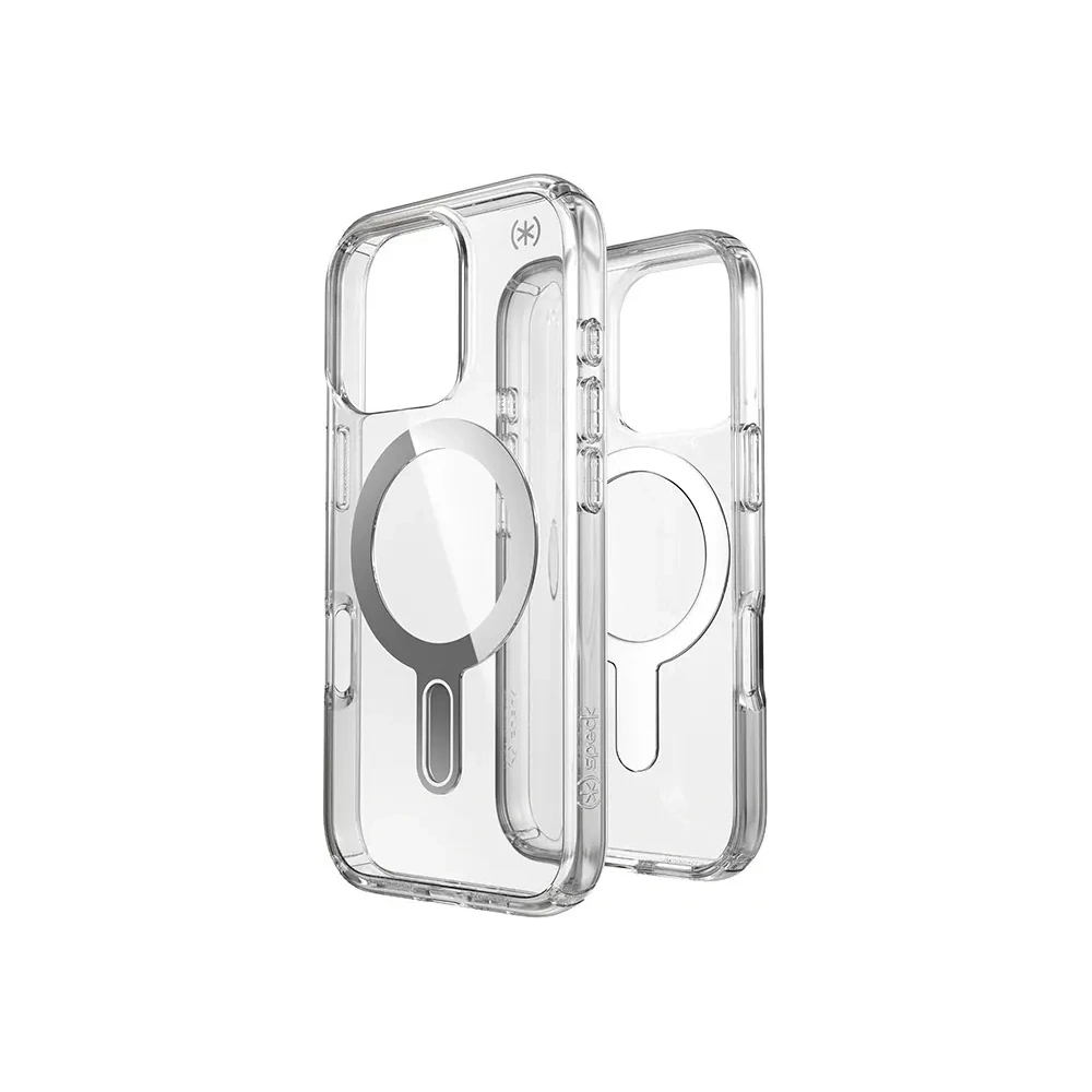 Etui Speck Presidio Perfect-Clear ClickLock & MagSafe Apple iPhone 16 Pro (Clear / Chrome Finish / Serene Silver) - iPhone 16 Pro - Speck