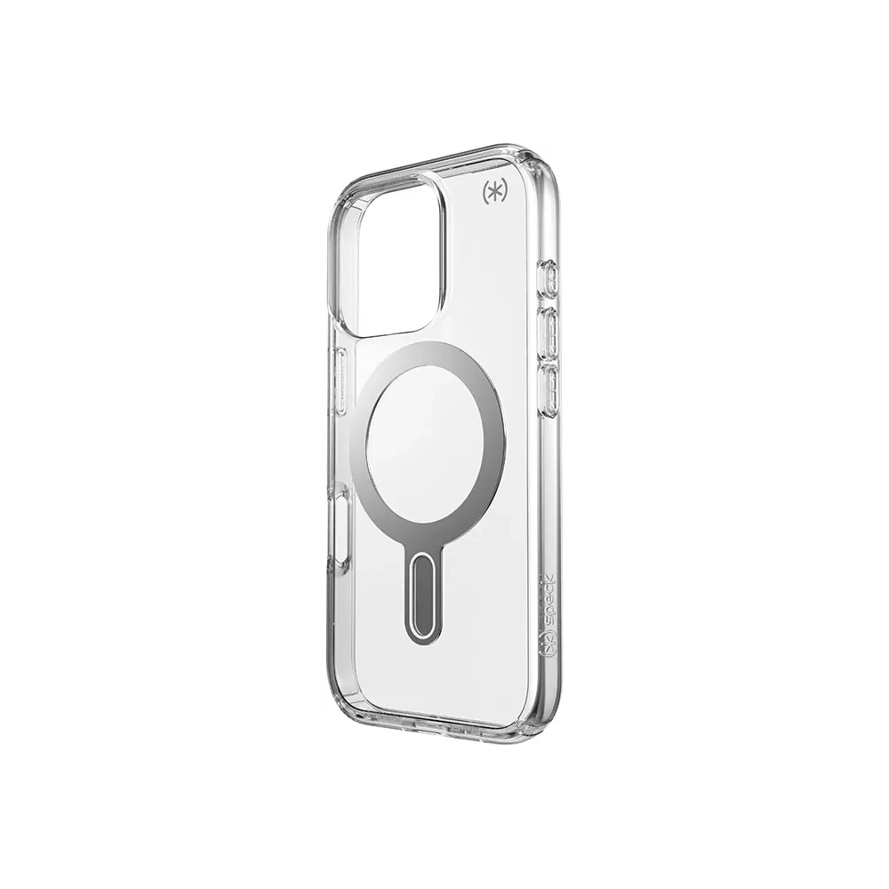 Etui Speck Presidio Perfect-Clear ClickLock & MagSafe Apple iPhone 16 Pro (Clear / Chrome Finish / Serene Silver) - iPhone 16 Pro - Speck