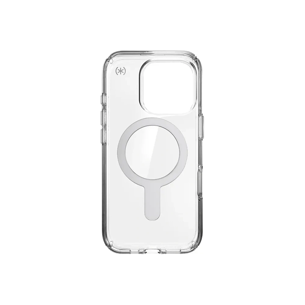 Etui Speck Presidio Perfect-Clear ClickLock & MagSafe Apple iPhone 16 Pro (Clear / Chrome Finish / Serene Silver) - iPhone 16 Pro - Speck