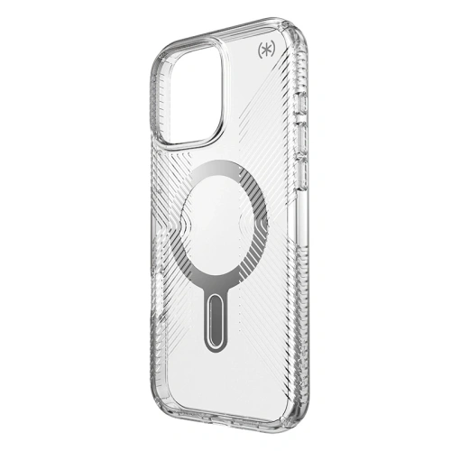 Buy Speck Presidio Perfect-Clear Grip ClickLock & MagSafe Apple iPhone 16 Pro Max (Clear / Chrome Finish / Serene Silver) - SPK696 - {ean13} - Home Screen Store Europe