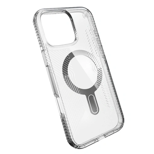 Buy Speck Presidio Perfect-Clear Grip ClickLock & MagSafe Apple iPhone 16 Pro Max (Clear / Chrome Finish / Serene Silver) - SPK696 - {ean13} - Home Screen Store Europe