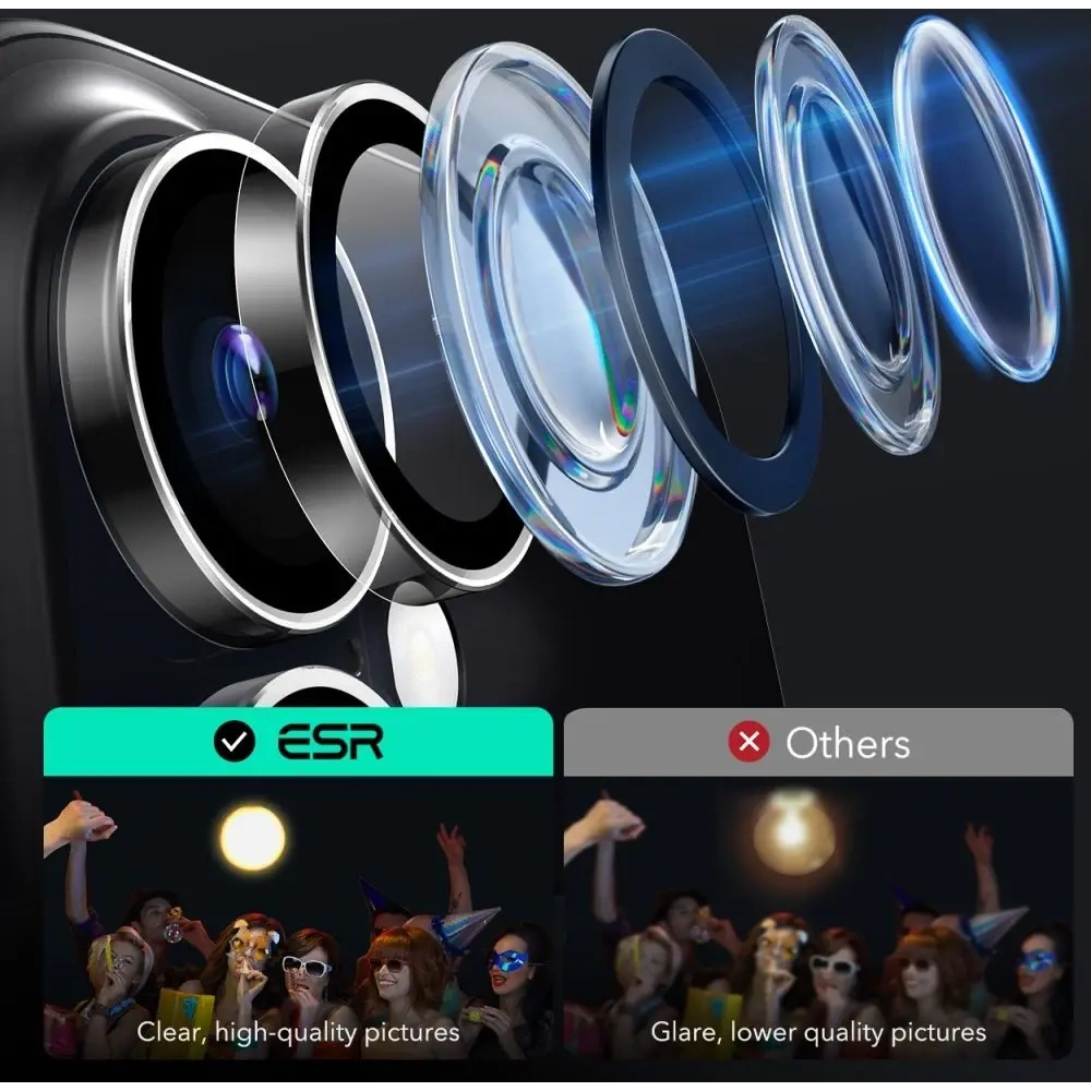 Osłona na aparat ESR Armorite Camera Protector Apple iPhone 16 / 16 Plus Clear - iPhone 16 Plus - ESR