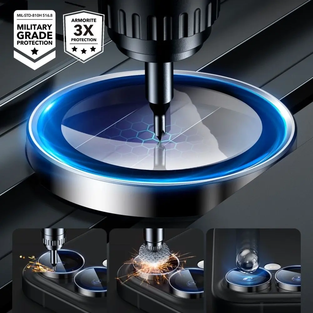 Osłona na aparat ESR Armorite Camera Protector Apple iPhone 16 / 16 Plus Black - iPhone 16 Plus - ESR