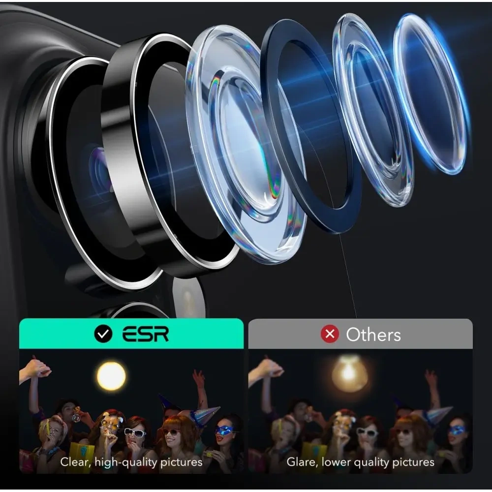 Osłona na aparat ESR Armorite Camera Protector Apple iPhone 16 / 16 Plus Black - iPhone 16 Plus - ESR