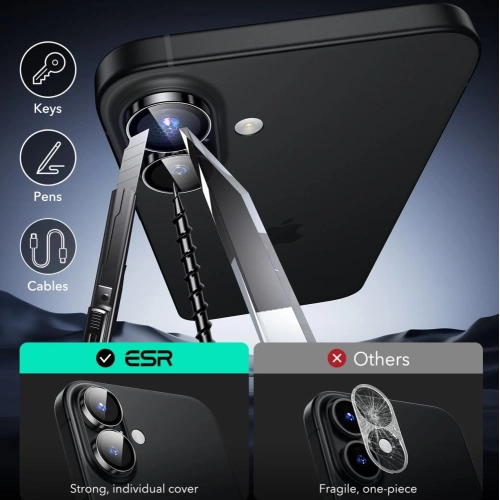 Kup ESR Armorite Kamera Védő Apple iPhone 16 / 16 Plus Fekete - ESR823 - {ean13} - Sklep Home Screen