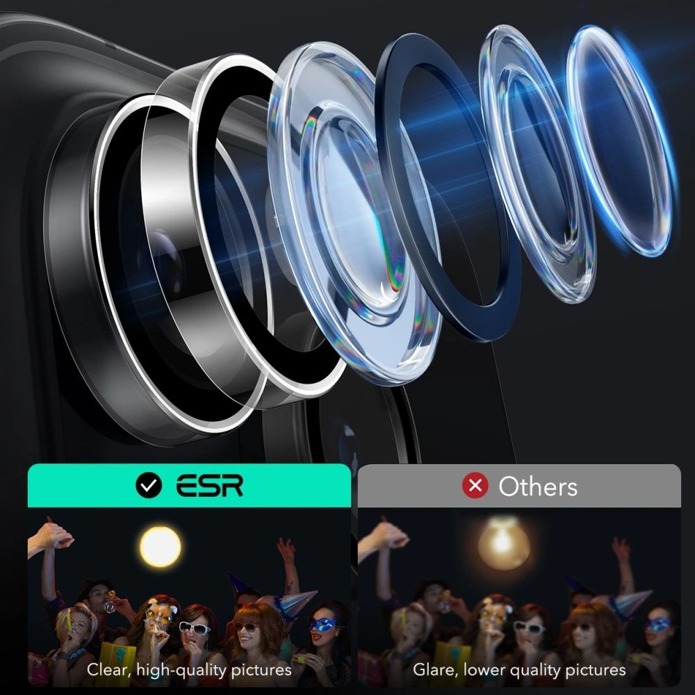 Osłona na aparat ESR Armorite Camera Protector Apple iPhone 16 Pro / 16 Pro Max Clear - iPhone 16 Pro Max - ESR