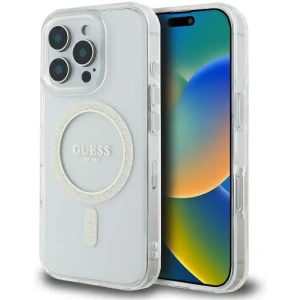 Buy Guess GUHMP16LHFGERET Apple iPhone 16 Pro hardcase IML Glitter Circle MagSafe clear - GUE3604 - {ean13} - Home Screen Store Europe