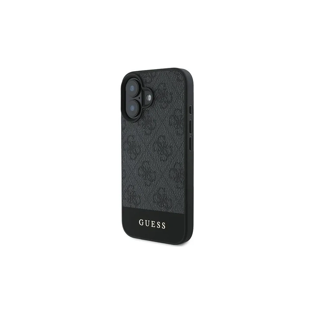 Guess GUHCP16SG4GLGR iPhone 16 6.1" szary/grey hardcase 4G Bottom Stripe - !ZAIMPORTOWANE - Guess