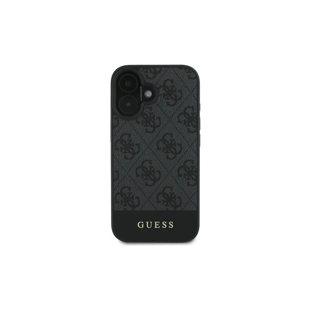 Guess GUHCP16SG4GLGR iPhone 16 6.1" szary/grey hardcase 4G Bottom Stripe - !ZAIMPORTOWANE - Guess