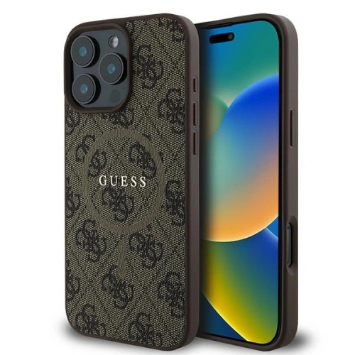 Buy Guess GUHMP16LG4GFRW Apple iPhone 16 Pro hardcase 4G Ring Classic Logo MagSafe brown - GUE3606 - {ean13} - Home Screen Store Europe
