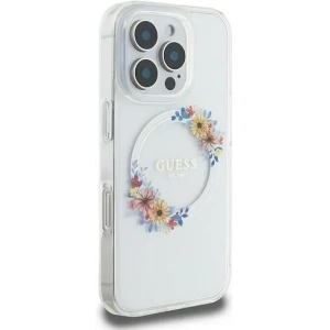 Buy Guess GUHMP16LHFWFCT Apple iPhone 16 Pro hardcase IML Flowers Wreath MagSafe clear - GUE3607 - {ean13} - Home Screen Store Europe