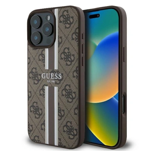 Kup Etui Guess GUHMP16LP4RPSW Apple iPhone 16 Pro hardcase 4G Printed Stripes MagSafe brązowy - GUE3608 - {ean13} - Sklep Home Screen