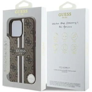 Buy Guess GUHMP16LP4RPSW Apple iPhone 16 Pro hardcase 4G Printed Stripes MagSafe brown - GUE3608 - {ean13} - Home Screen Store Europe
