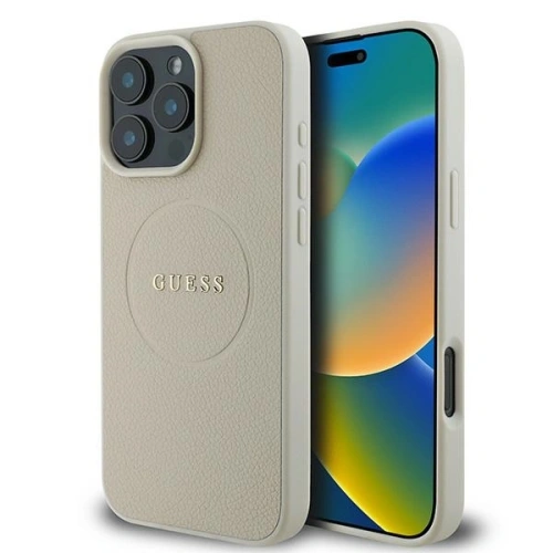 Kup Etui Guess GUHMP16LPGHSMME Apple iPhone 16 Pro hardcase Grained Ring MagSafe beżowy - GUE3609 - {ean13} - Sklep Home Screen