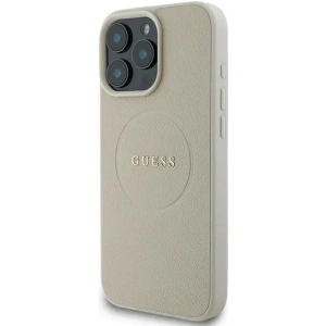 Kup Guess GUHMP16LPGHSMME Apple iPhone 16 Pro tvrdý obal Grained Ring MagSafe béžový - GUE3609 - {ean13} - Sklep Home Screen