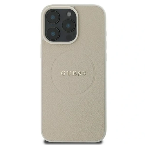Buy Guess GUHMP16LPGHSMME Apple iPhone 16 Pro hardcase Grained Ring MagSafe beige - GUE3609 - {ean13} - Home Screen Store Europe