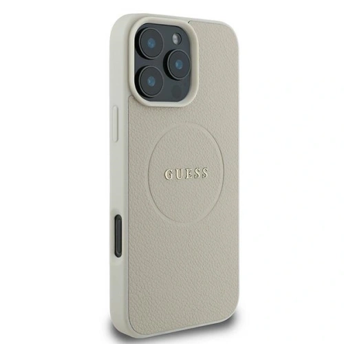 Buy Guess GUHMP16LPGHSMME Apple iPhone 16 Pro hardcase Grained Ring MagSafe beige - GUE3609 - {ean13} - Home Screen Store Europe