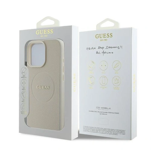Kup Etui Guess GUHMP16LPGHSMME Apple iPhone 16 Pro hardcase Grained Ring MagSafe beżowy - GUE3609 - {ean13} - Sklep Home Screen