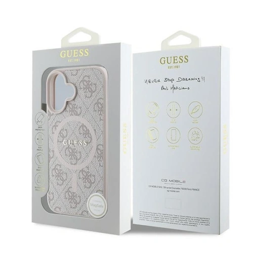 Buy Guess GUHMP16MG4GFRP Apple iPhone 16 Plus hardcase 4G Ring Classic Logo MagSafe pink - GUE3612 - {ean13} - Home Screen Store Europe