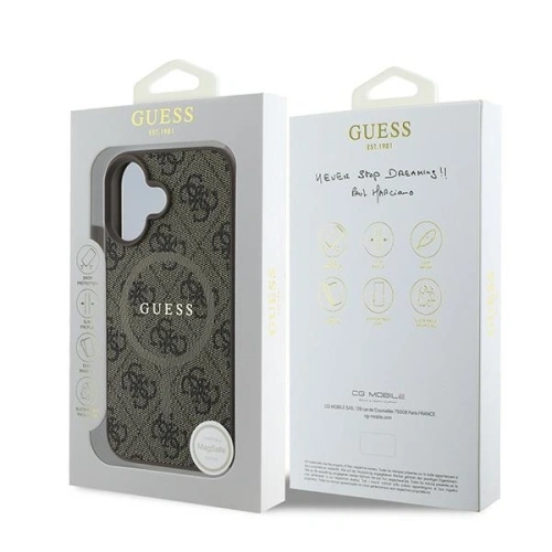 Buy Guess GUHMP16MG4GFRW Apple iPhone 16 Plus hardcase 4G Ring Classic Logo MagSafe brown - GUE3613 - {ean13} - Home Screen Store Europe