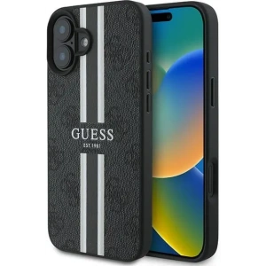 Buy Guess GUHMP16MP4RPSK Apple iPhone 16 Plus hardcase 4G Printed Stripes MagSafe black - GUE3614 - {ean13} - Home Screen Store Europe