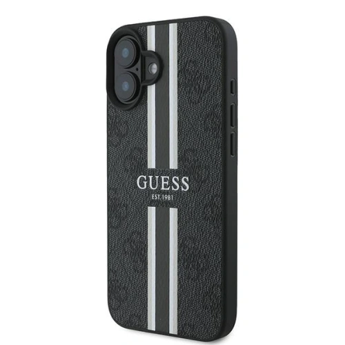 Buy Guess GUHMP16MP4RPSK Apple iPhone 16 Plus hardcase 4G Printed Stripes MagSafe black - GUE3614 - {ean13} - Home Screen Store Europe