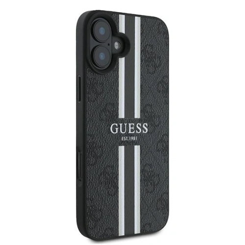 Buy Guess GUHMP16MP4RPSK Apple iPhone 16 Plus hardcase 4G Printed Stripes MagSafe black - GUE3614 - {ean13} - Home Screen Store Europe