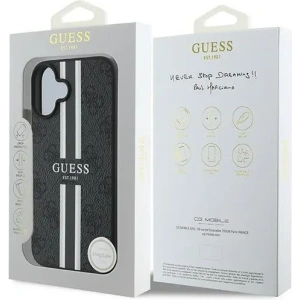 Kup Guess GUHMP16MP4RPSK Apple iPhone 16 Plus tvrdý obal 4G tištěné pruhy MagSafe černý - GUE3614 - {ean13} - Sklep Home Screen