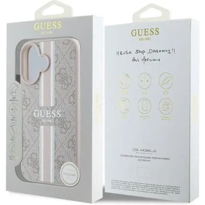 Buy Guess GUHMP16MP4RPSP Apple iPhone 16 Plus hardcase 4G Printed Stripes MagSafe pink - GUE3615 - {ean13} - Home Screen Store Europe