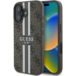 Buy Guess GUHMP16MP4RPSW Apple iPhone 16 Plus hardcase 4G Printed Stripes MagSafe brown - GUE3616 - {ean13} - Home Screen Store Europe