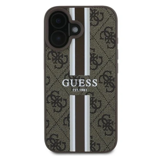 Buy Guess GUHMP16MP4RPSW Apple iPhone 16 Plus hardcase 4G Printed Stripes MagSafe brown - GUE3616 - {ean13} - Home Screen Store Europe