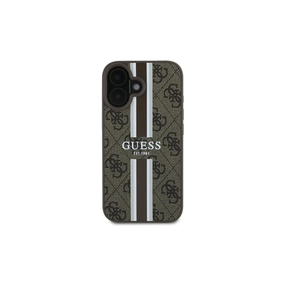 Etui Guess GUHMP16MP4RPSW Apple iPhone 16 Plus hardcase 4G Printed Stripes MagSafe brązowy - iPhone 16 Plus - Guess