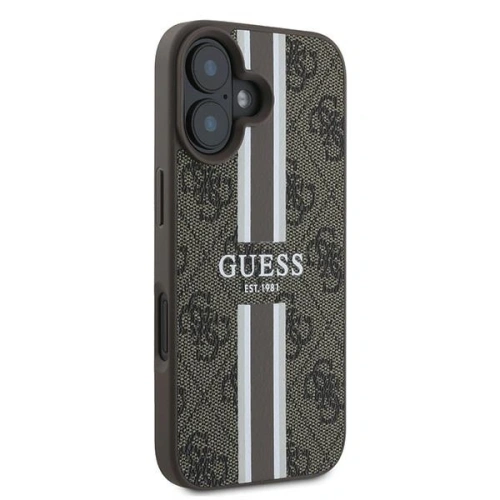 Buy Guess GUHMP16MP4RPSW Apple iPhone 16 Plus hardcase 4G Printed Stripes MagSafe brown - GUE3616 - {ean13} - Home Screen Store Europe