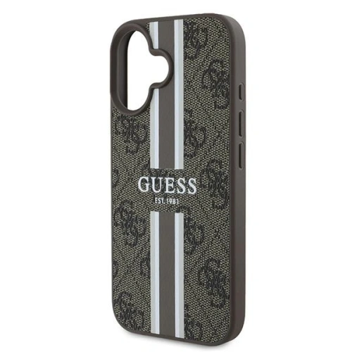 Buy Guess GUHMP16MP4RPSW Apple iPhone 16 Plus hardcase 4G Printed Stripes MagSafe brown - GUE3616 - {ean13} - Home Screen Store Europe