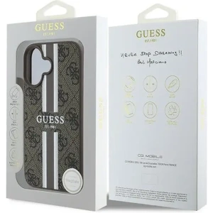 Buy Guess GUHMP16MP4RPSW Apple iPhone 16 Plus hardcase 4G Printed Stripes MagSafe brown - GUE3616 - {ean13} - Home Screen Store Europe