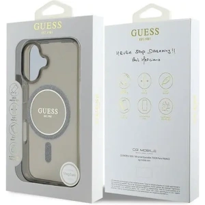 Kup Etui Guess GUHMP16SHFGEREK Apple iPhone 16 hardcase IML Glitter Circle MagSafe czarny - GUE3617 - {ean13} - Sklep Home Screen