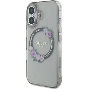 Kup Etui Guess GUHMP16SHFWFCK Apple iPhone 16 hardcase IML Flowers Wreath MagSafe czarny - GUE3618 - {ean13} - Sklep Home Screen