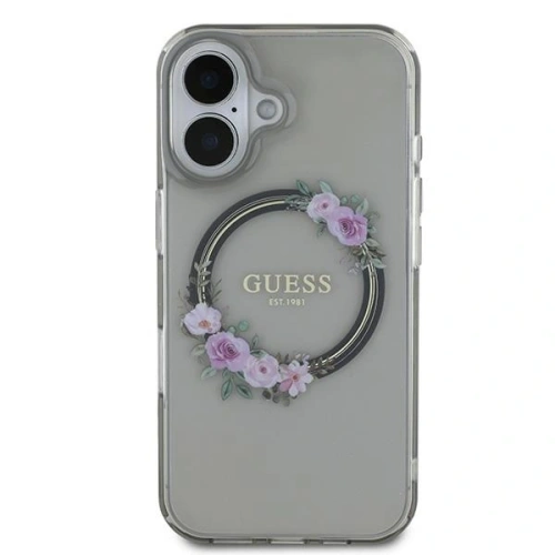 Kup Guess GUHMP16SHFWFCK Apple iPhone 16 husă tare IML Flori Coroană MagSafe neagră - GUE3618 - {ean13} - Sklep Home Screen