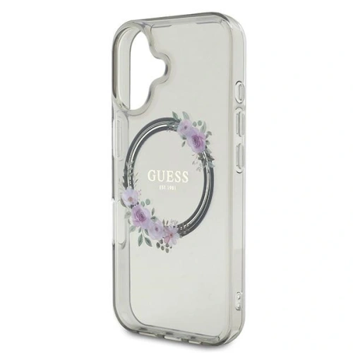 Kup Guess GUHMP16SHFWFCK Apple iPhone 16 husă tare IML Flori Coroană MagSafe neagră - GUE3618 - {ean13} - Sklep Home Screen
