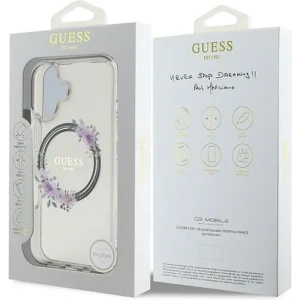 Kup Etui Guess GUHMP16SHFWFCK Apple iPhone 16 hardcase IML Flowers Wreath MagSafe czarny - GUE3618 - {ean13} - Sklep Home Screen