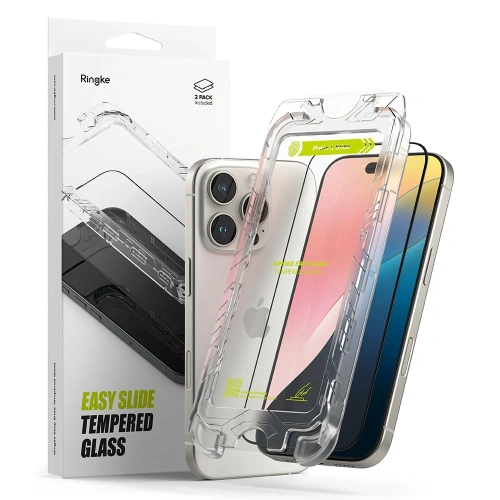 Kup Szkło hartowane Ringke Easy Slide Apple iPhone 16 Pro Black [2 PACK] - RGK2047 - {ean13} - Sklep Home Screen