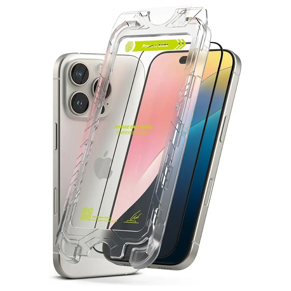 Szkło hartowane Ringke Easy Slide Apple iPhone 16 Pro Black [2 PACK] - iPhone 16 Pro - Ringke