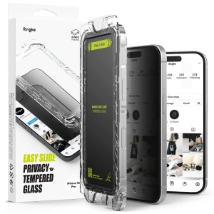 Szkło prywatyzujące Ringke Easy Slide Apple iPhone 16 Pro Privacy [2 PACK] - iPhone 16 Pro - Ringke