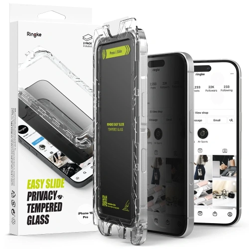 Kup Szkło prywatyzujące Ringke Easy Slide Apple iPhone 16 Pro Privacy [2 PACK] - RGK2048 - {ean13} - Sklep Home Screen