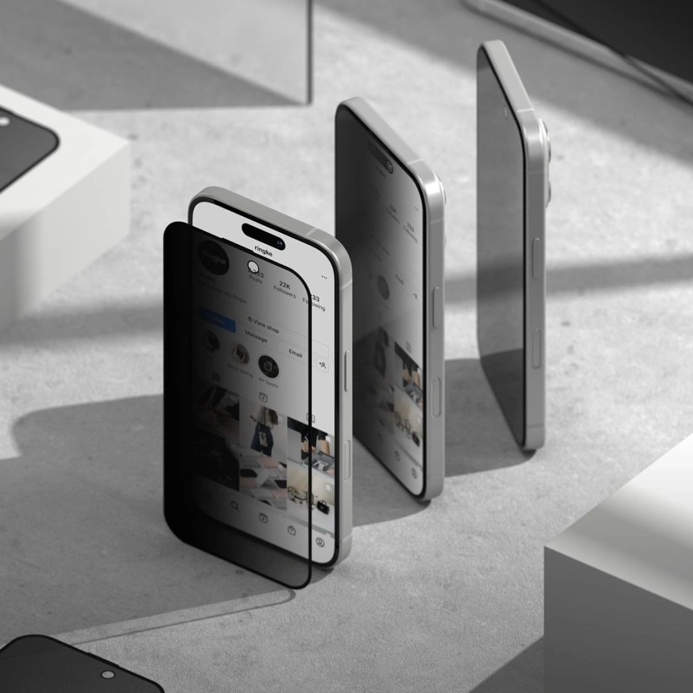 Szkło prywatyzujące Ringke Easy Slide Apple iPhone 16 Pro Privacy [2 PACK] - iPhone 16 Pro - Ringke